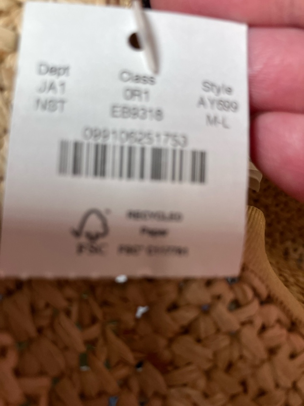 J. Crew Natural Straw Sun Hat - Tan - Picture 5 of 5